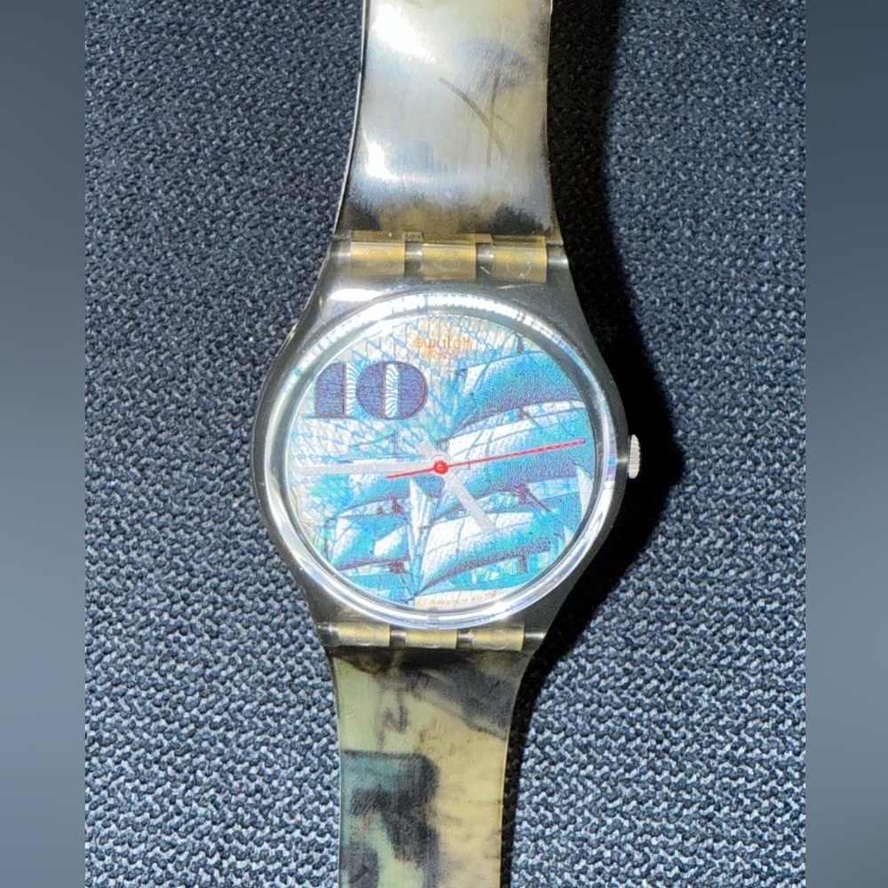 Artistic Design Swatch “Mark” with Blue and Gold Accents